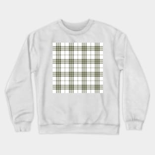 White and Green Tartan Plaid Pattern Crewneck Sweatshirt